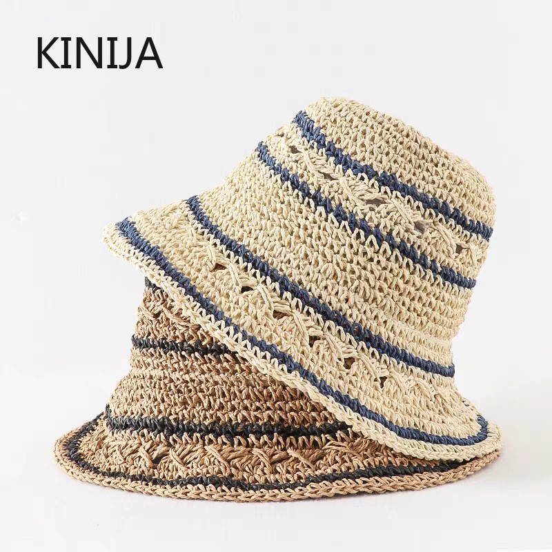 Chapéu de verão feminino chapé - Bucket Hat Straw avaliação e preço