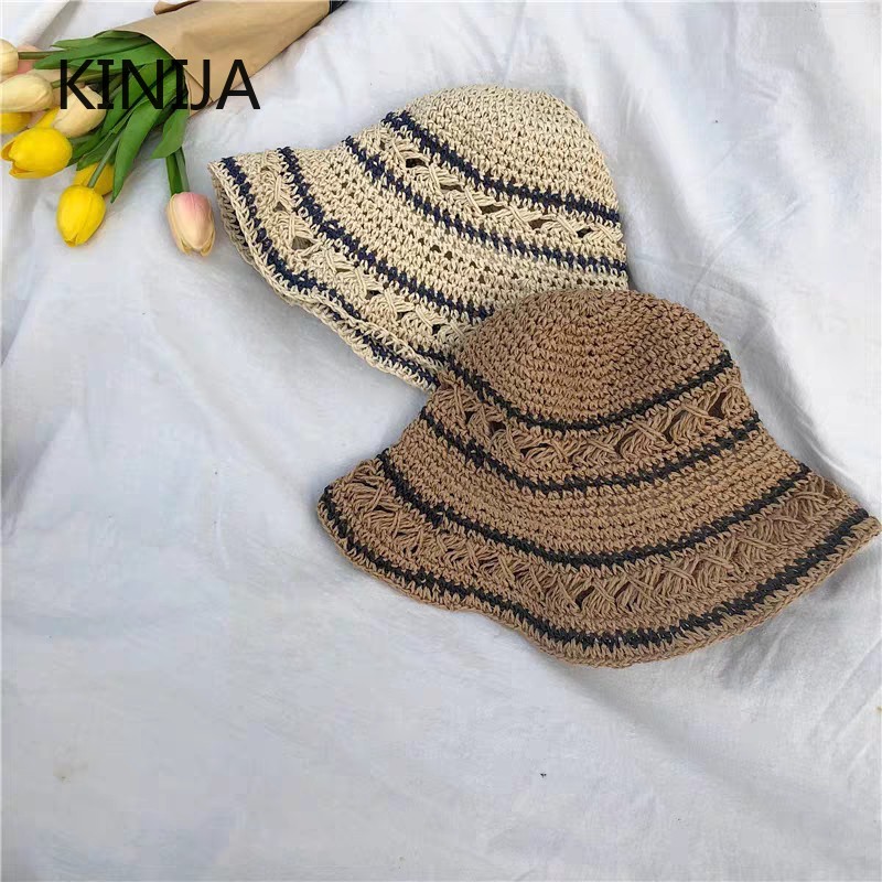Chapéu de verão feminino chapé - Bucket Hat Straw avaliação e preço